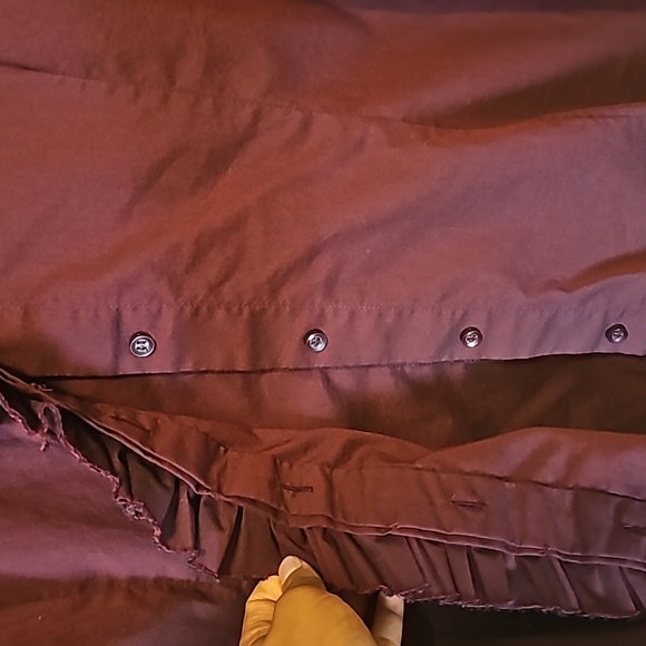 New York & Company Women's Stretch Ruffle Front‎ Long-Sleeves Top Sz XL Burgundy - Picture 5 of 11